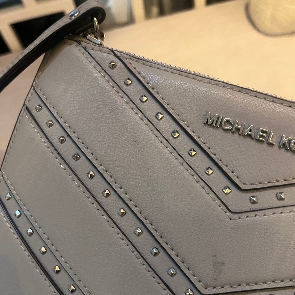 Michael Kors Light Gray Studded Purse